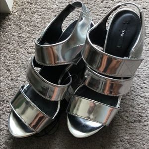Silver Forever 21 Fashion Wedges